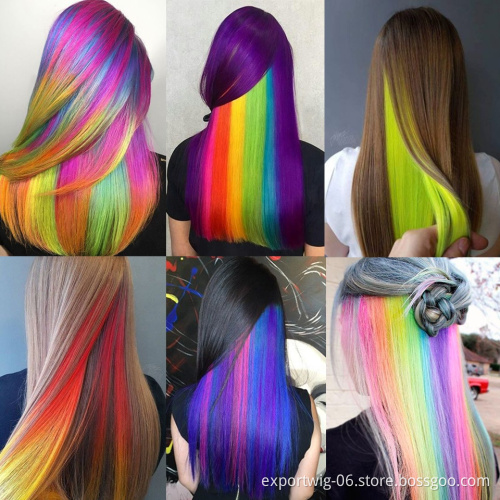 Synthetic Ombre Straight Hair Extensions For Women Girl With Clip Hair One Piece Clip In Hair Extensions